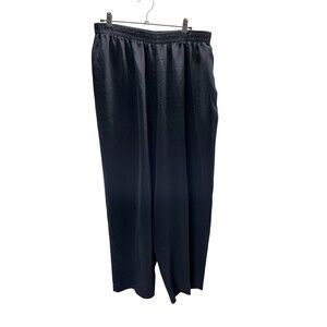 Maggie Sweet Pants Women's Size Petite Large Black Stretch Pull On Wide Leg